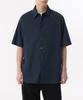 Relaxed Soft Poplin Short Sleeve Shirt [Navy]