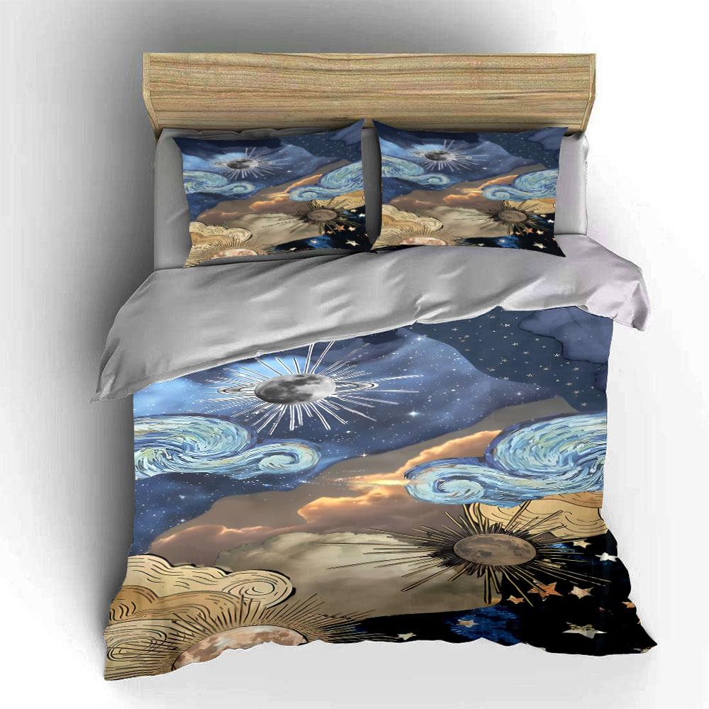 Swirling Sky, Sun, Moon. Bedding Sets Duvet Cover Sets Duvet Covers Pillowcases(1*Duvet Cover 2*Pillowcases Without Duvet Insert)