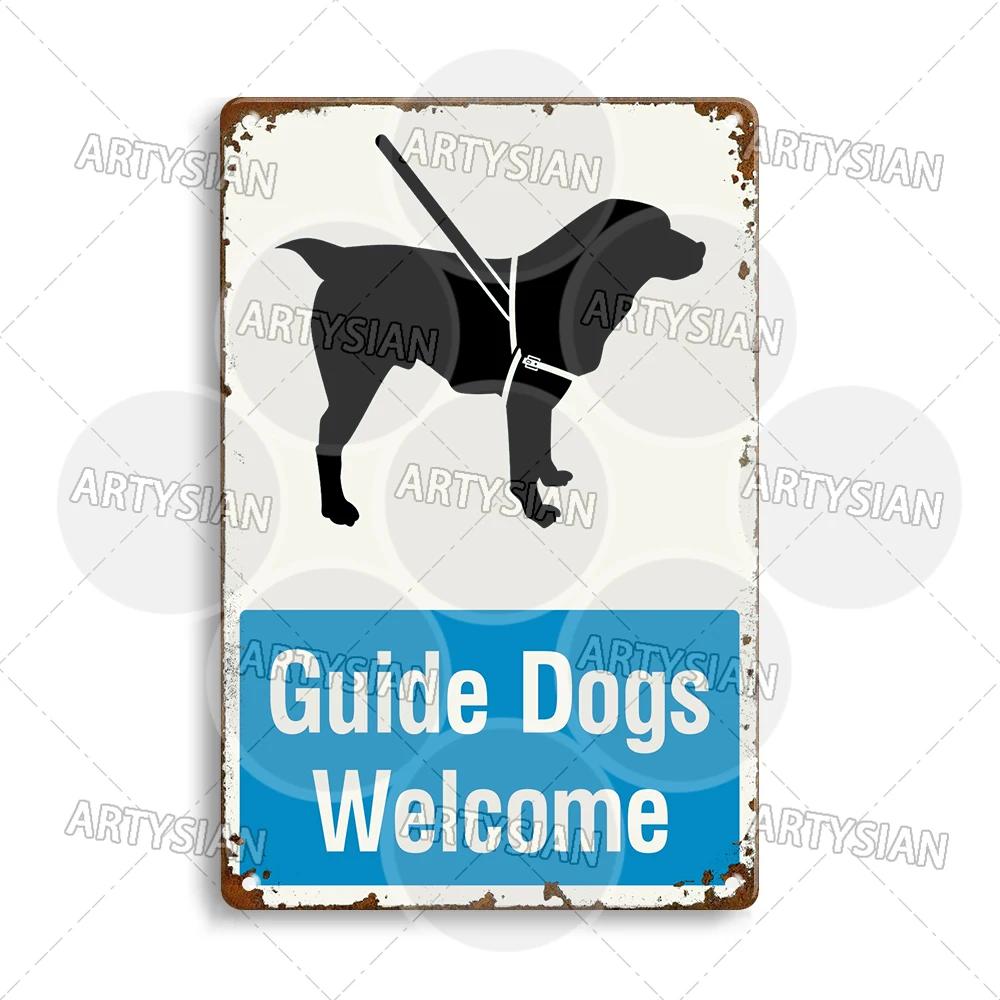 Beware Of Dogs Metal Sign Doberman Rottweiler Beagle Border Collie Dalmatian Bulldog GSD No Dogs Allowed Guide Dogs Welcome
