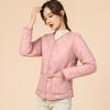 Women's Warm Padded Thickened One-piece Fleece Liner Sleeves with Hair Spelling Sleeve Long-sleeved Cotton Jacket Cotton Clothing Women's Models 8208