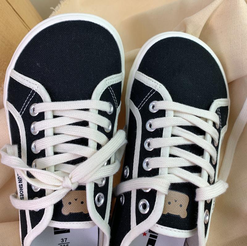 Fashion Baskets basses en toile pour femmes, style coréen, gros orteil, mangue, à lacets, confortables, simples, à la mode