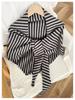 2025 Wool Blend Striped Triangle Shawl Women's Warm Thick Knitted Outerwear