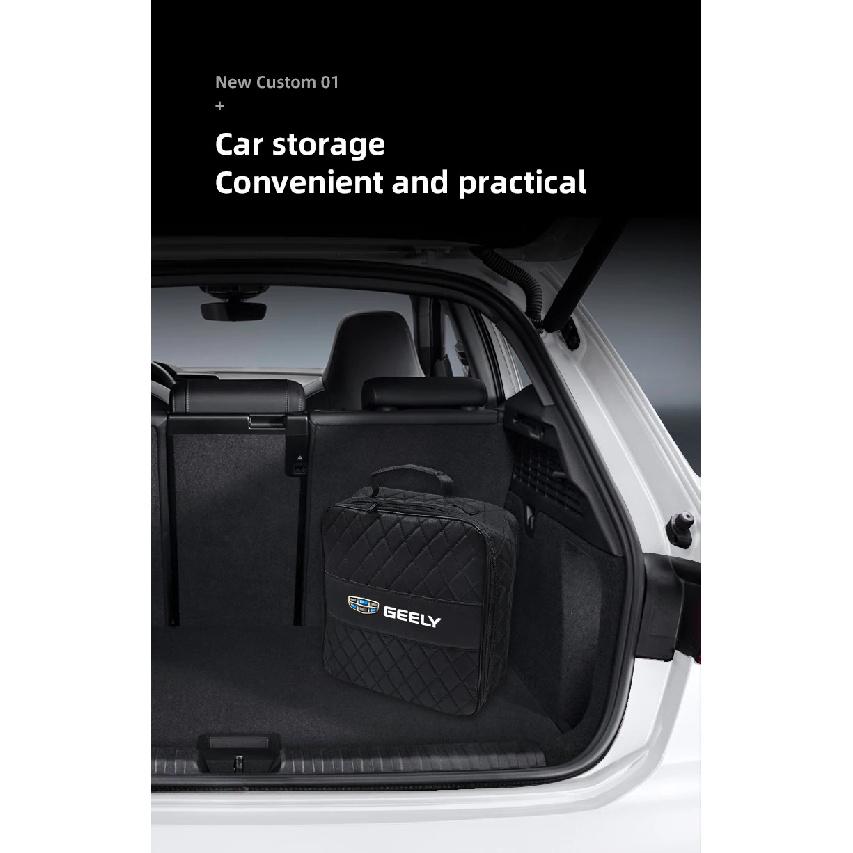 Car Storage Bag Leather Organizer Case For Geely Coolray Geometry C GX3 Emgrand EC7 Car Rechargeable Gun Storage Box Accessories