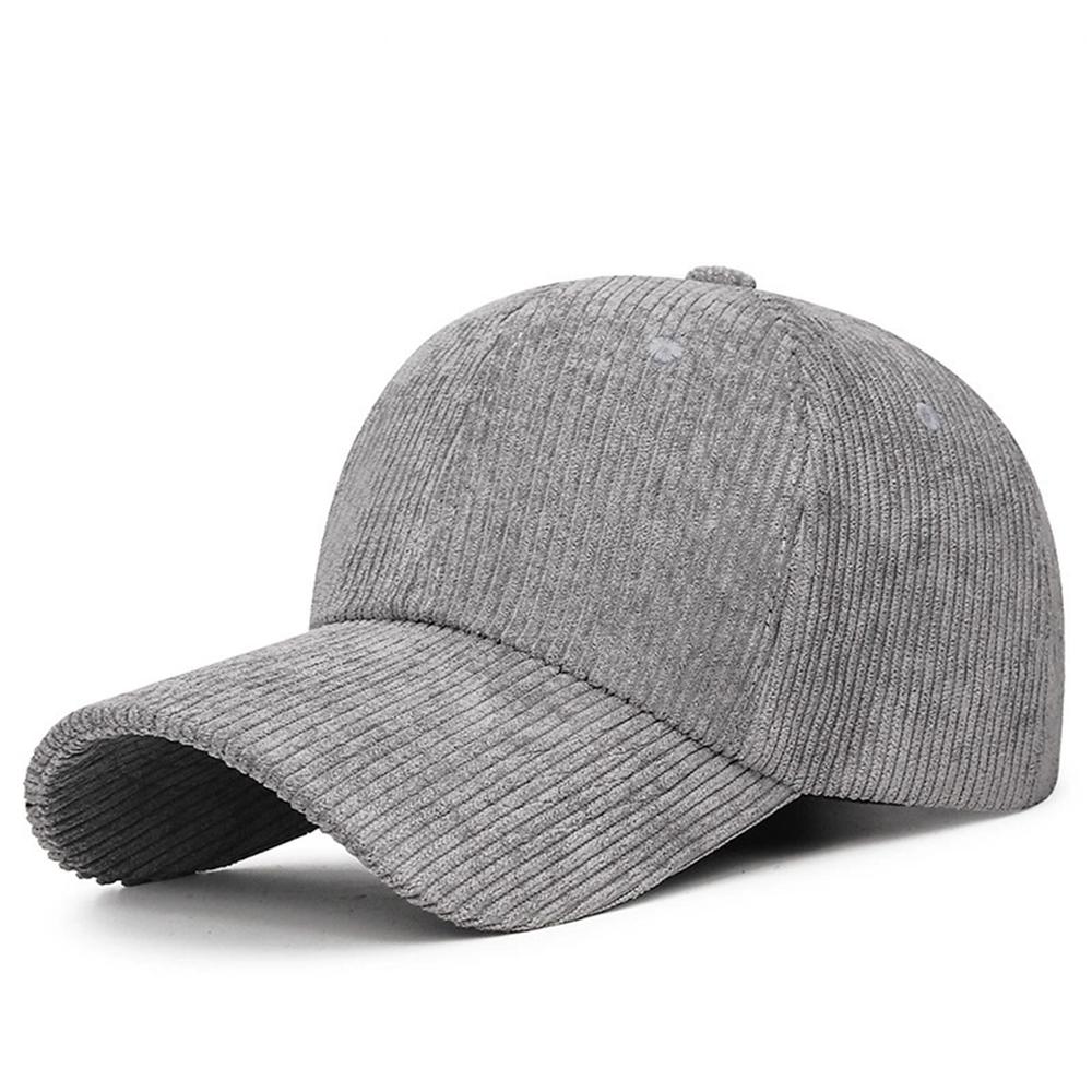

Vintage Corduroy Baseball Cap Adjustable Unisex Hip Hop Hat Outdoor Sports One Size сірий колір