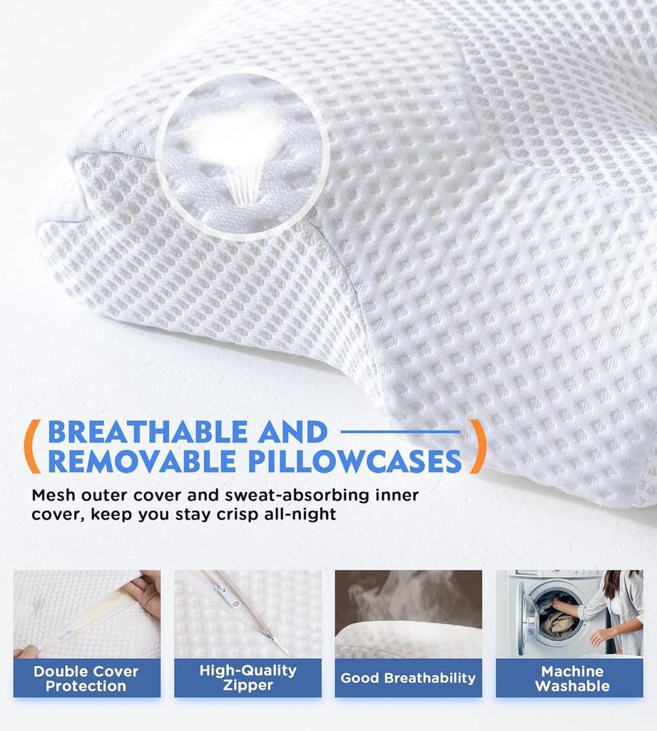 Almohada de Espuma Viscoelástica Estilo Nuevo Cuerno de Vaca - Rebote Lento Diseño de Presión Cero
