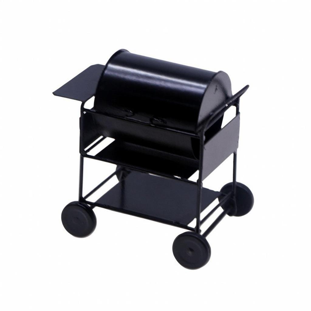 Miniature Barbecue Grill with Openable Lid Decorative Dollhouse