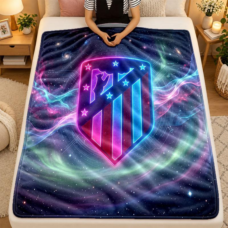 Flannel BlanketAtletico Madrid Warm Soft Throw Blanket for Indoor Sofa Bed Living Room Use
