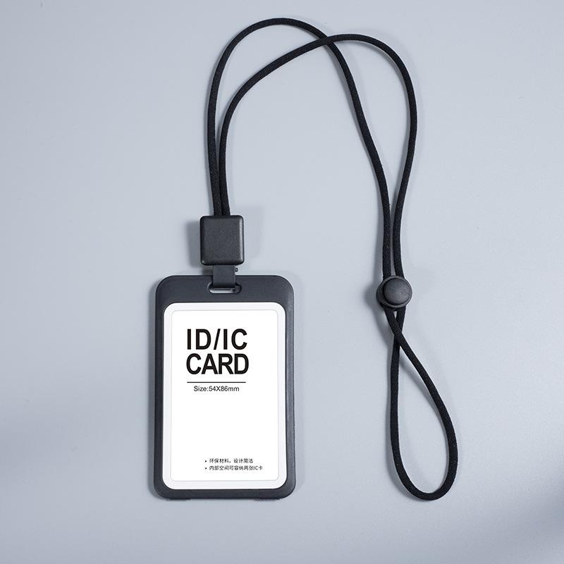 Hard Plastic ID Accessories with Lanyard Badge Holder Transparent Identification Card Holder Portable Cardholder