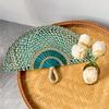 Semicircular Grass Woven Fan Seaweed Cooling Fan Natural Handheld Fan  Summer