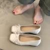 New Breathable Silk Ballerinas Ballet Flats Women Autumn Slip on Loafers Square Toe Bowknot Flat Casual Shoes Zapatos Mujer
