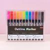 Dreamy Double-Line Outline Pens - 48 Colors for DIY Journaling & Colorful Christmas Highlights