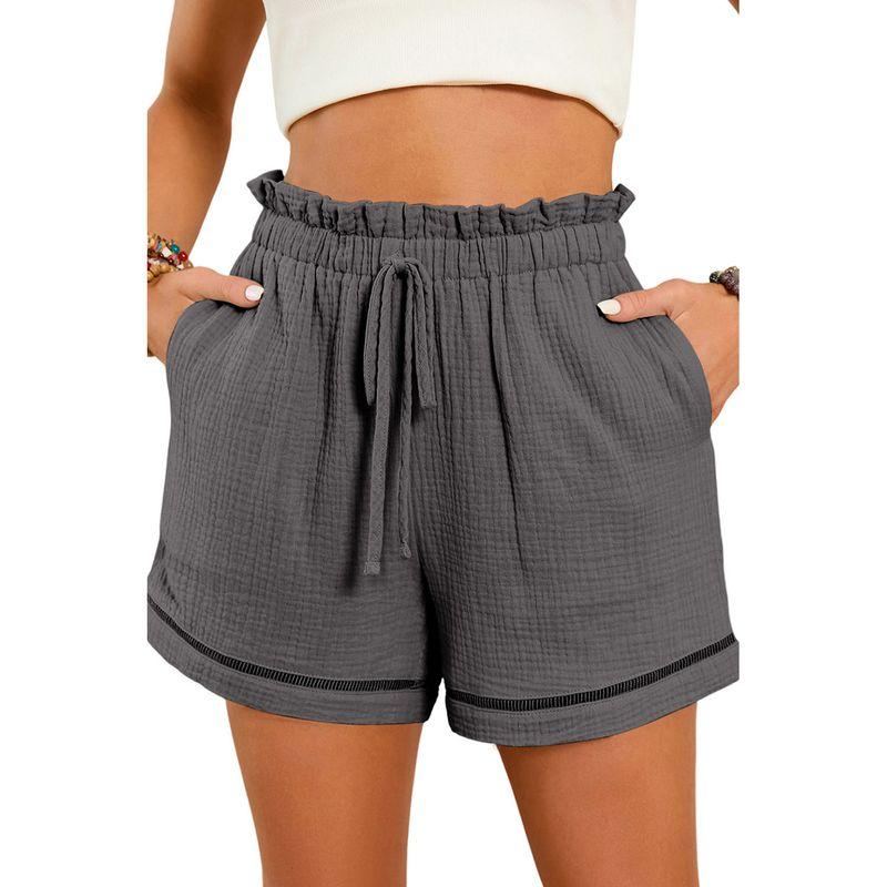 American Shiying Solid Texture Versatile High Waist Shorts Women 2025 Summer New Thin Breathable Casual Pants