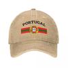 Vlajka portugalského fotbalového týmu Portugalský znak Kšiltovka Baseballová čepice Vintage Opotřebovaná džínová Snapback Čepice pro Unisex Venkovní Čepice Klobouk