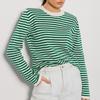GMXIA Women's Striped Sweater Autumn Fashion Trend Thread Clashing Colour Crew Neck Knit Striped Sweater