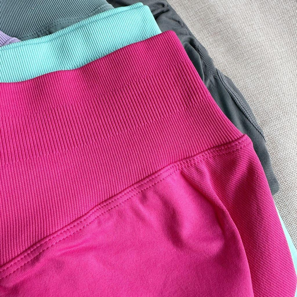 DFYNE YOU Seamless Peach Hip-Lifting Mid-Low Waist Yoga Cropped Pants