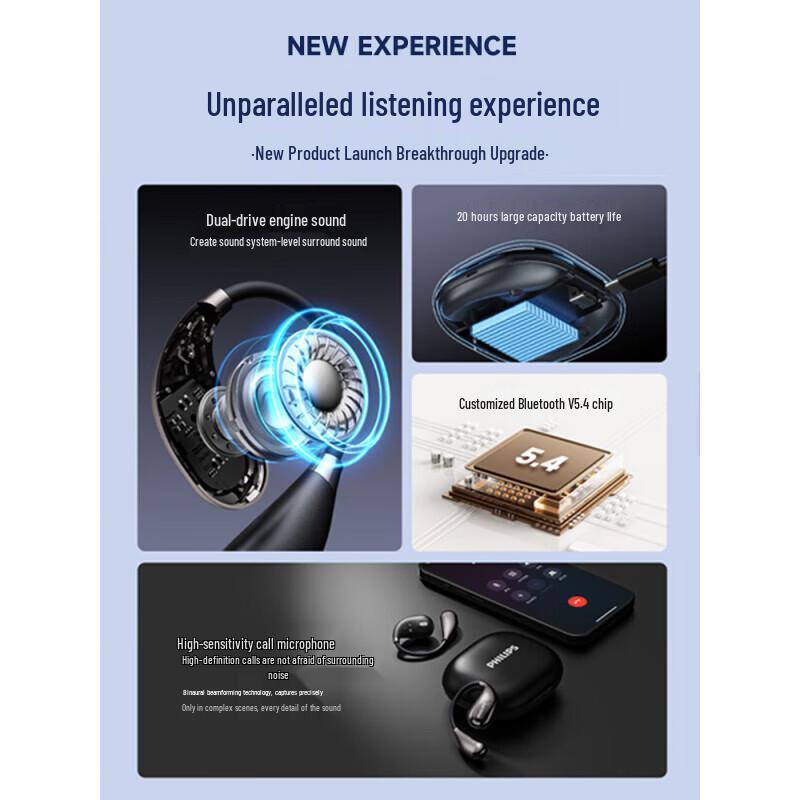 Philips TAT2769 Open-Ear Hook Bluetooth Sport Headphones