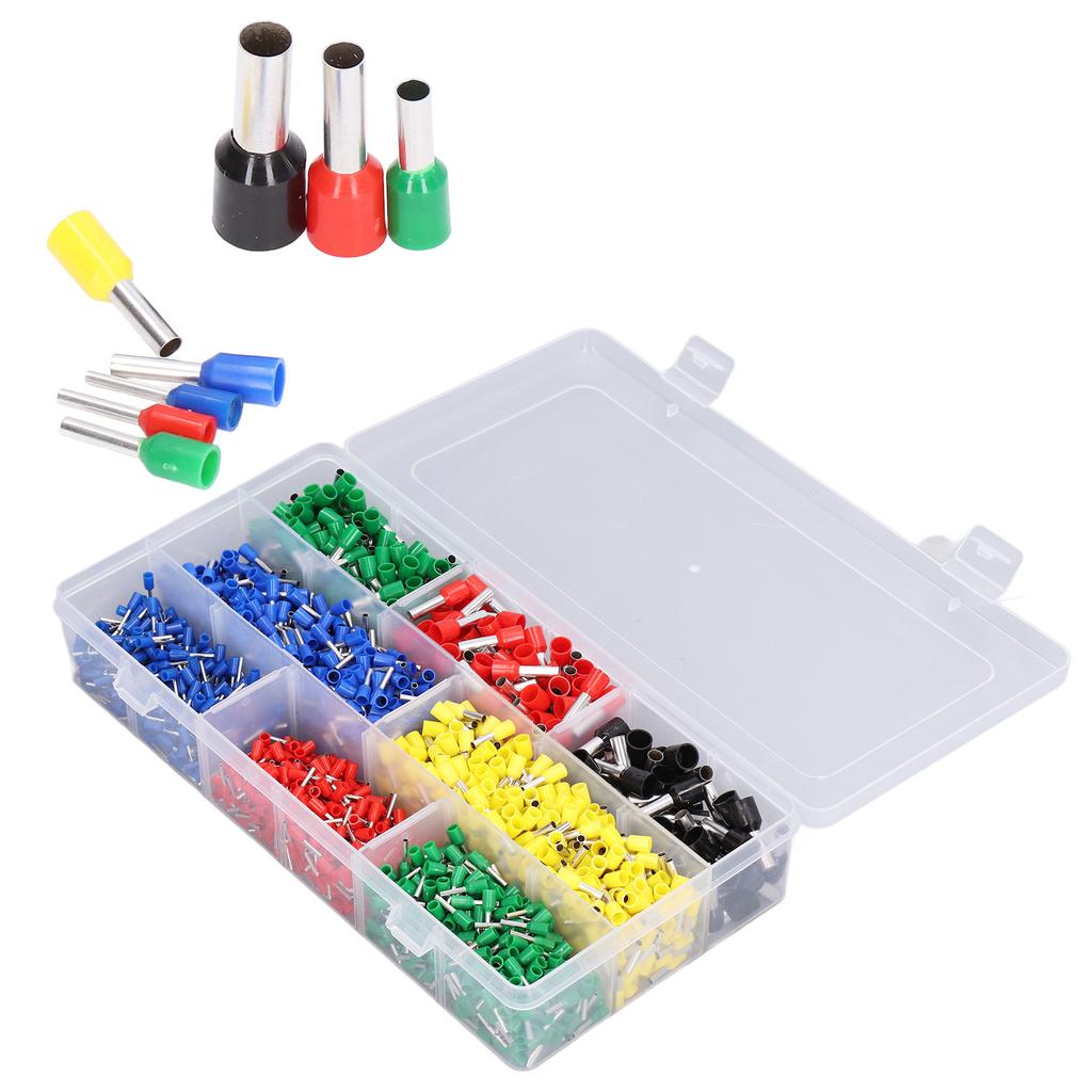 2000pcs Wire Ferrules Kit Copper PVC Insulated Ferrules Crimp Connector Wires Terminal for Workshop Industrial Applications