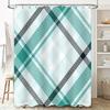 Modern Blue White Plaid Bath Shower Curtain Home Decor with Rod Pocket Bathroom Accessory for Kids Room Decoration In Blue White