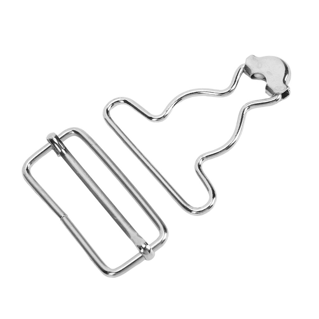 6pcs Suspender Buckles Dungaree Overall Buckles Matal Replacement Workwear Repair Accessory Silver 3.8cm