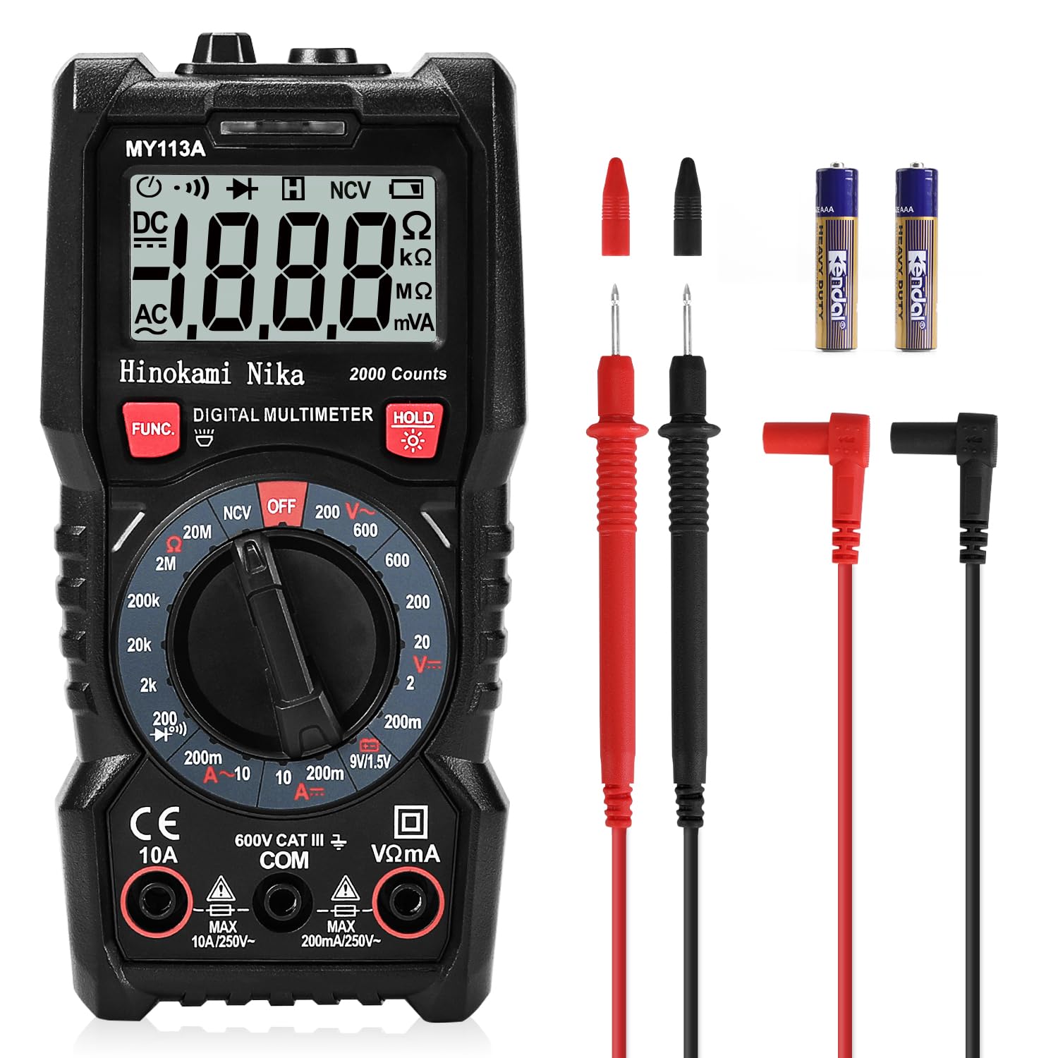 

Hinokami Nika MY113A Digital Tester with Dark Current Compact Digital Continuity Buzzer for Voltage Voltage Tester with True 2000 Warranty AC/DC