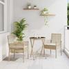Garden Bistro Set 3 Pcs Beige Poly Rattan