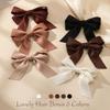 Bessrung 6pcs Small Hair Bows, Soft Satin Ribbon Bow Hair Clips for Women Teens, Non-Slip Hair Barrettes for Curly Straight Hair, Cute Bow Clips