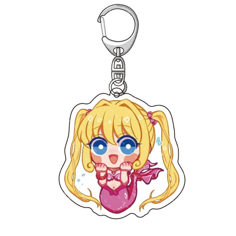 

Anime Mermaid Melody Pichi Pichi Pitch Keychain Cartoon Figure Nanami Rina Toin Hanon Hosho Cute Pendant KeyRing Fan Gift