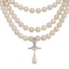 VIVIENNE WESTWOOD TRZYRZĘDOWY NASZYJNIK CHOKER Z PERŁAMI WISIOREK SATURN Z PERŁAMI TRZYRZĘDOWY MOSIĘŻNY NASZYJNIK DLA KOBIET 6303000902P128P128