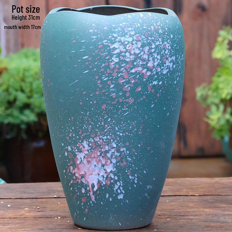 Coarse Ceramic Succulent Pot with Orchid Design – Old Tree Jade Pendant Style