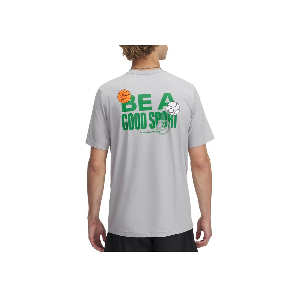 Under Armour Goodsport Comfortable Fashionable Trendy Solid Color Simple Short Sleeve T-Shirt Men Tops Light-Gray 1390169-011