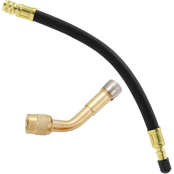 8.25 Inch Flexible Tire Valve Stem Extension Extenders with 90 Degree For Cars Truck Motorcycle Bike Scooter