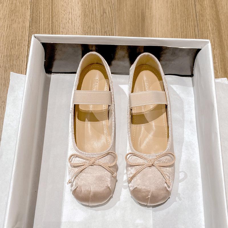 

Small size silk Mary Jane women s shoes~ 5cm small inner height increase new flat ballet shoes autumn 39