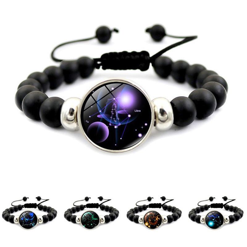 Minimalist Constellation Bracelet With Glass Beads Unisex Zodiac Jewelry