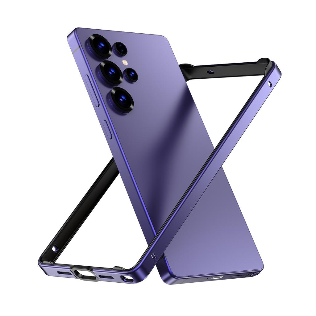 Silikonový kovový nárazníkový kryt pro Samsung Galaxy S26 Ultra S25 Plus S26Ultra S25Ultra S24Ultra S26Plus S25Plus S24Plus Bez zámku Čistý rámový kryt telefonu