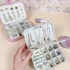 Travel Jewelry Storage Box with Mirror Solid Color Simple Earrings Ring Necklace Jewelry Box Double Layer Household Jewelry Box