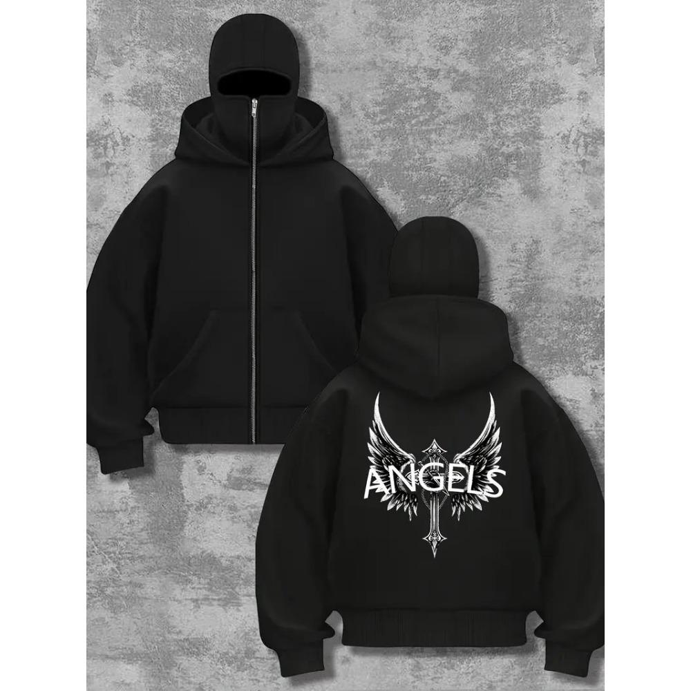 Shanglian Zippered Sweatshirt Hoodie Coat Unisex Spring Autumn Winter Fleece Double Hat Sweatshirt for Men