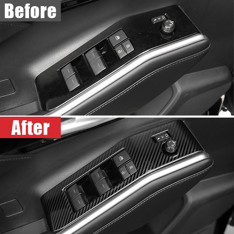 Mașină de spălat geamuri din oțel inoxidabil, comutator de ridicare, panou de cotiera, decorare, capac Trim, pentru Toyota Highlander XU70 2020 2021 2022 2023 Hybrid