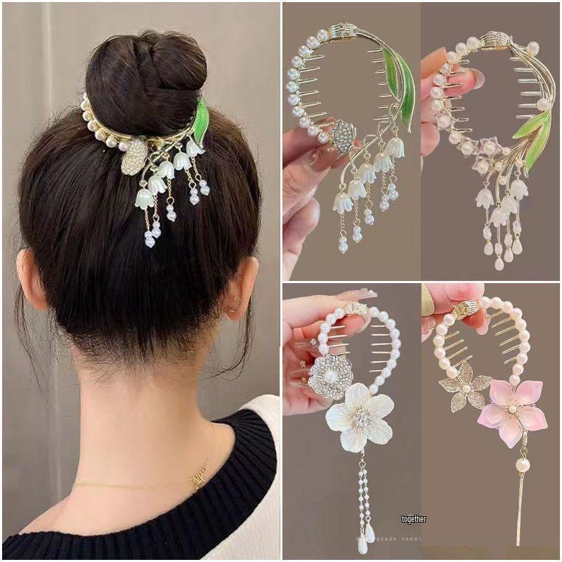 Elegant Lily of the Valley Tassel Hairpin: Timeless Updo Clip for a Refined Look