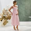 New European and American Summer Elegant Women's Clothing Sleeveless Ribbed Knitted Maternity Dress Long Dress Women