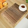Wood Print Linen Dining Table Mats Alphabet Kitchen Placemat 30X40cm Coasters Pads Bowl Cup Mat