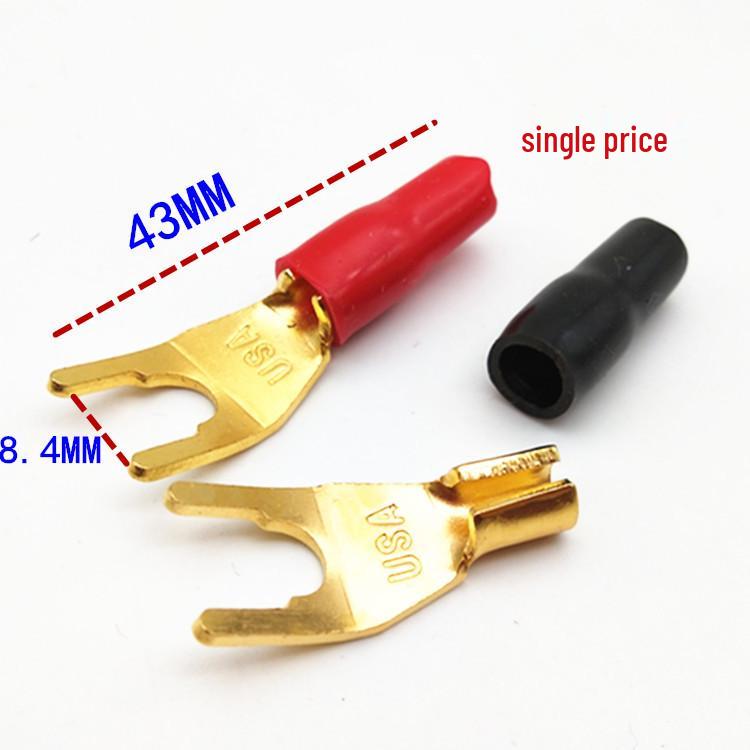 Gold-Plated Copper Speaker Cable with Soft Rubber, Red & Black Banana, Y or U-Type Plugs