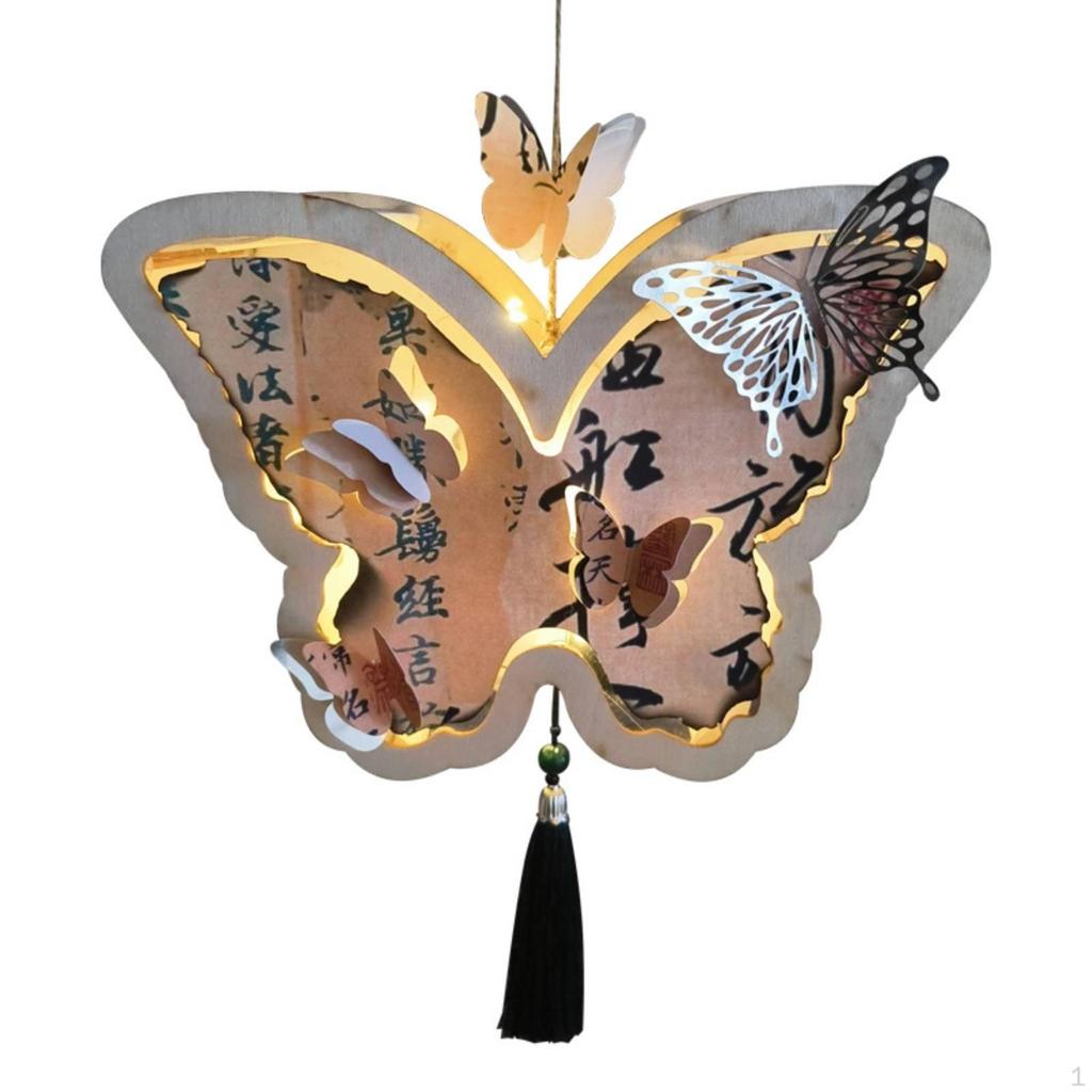 Classic Calligraphy Flutter Lantern, Wooden DIY Craft Kit, Glowing Lantern for Kids