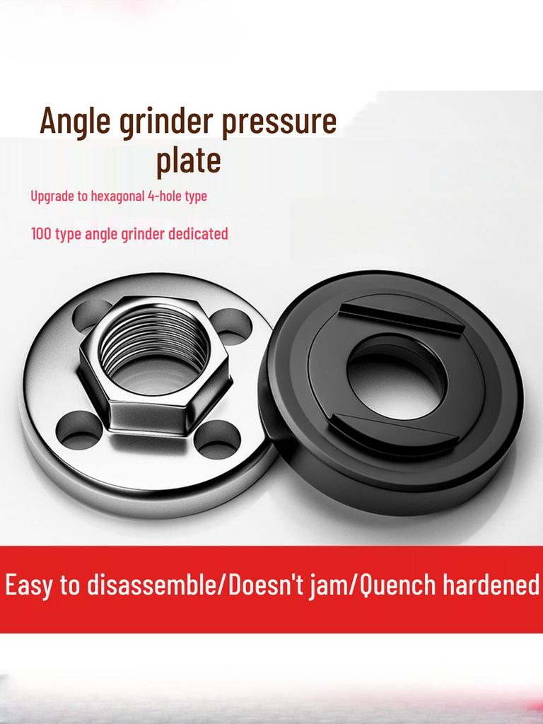 100-Piece Angle Grinder Set: Stainless Steel Hex 4-Hole Plates, Polisher Upper & Lower Nuts, Screws