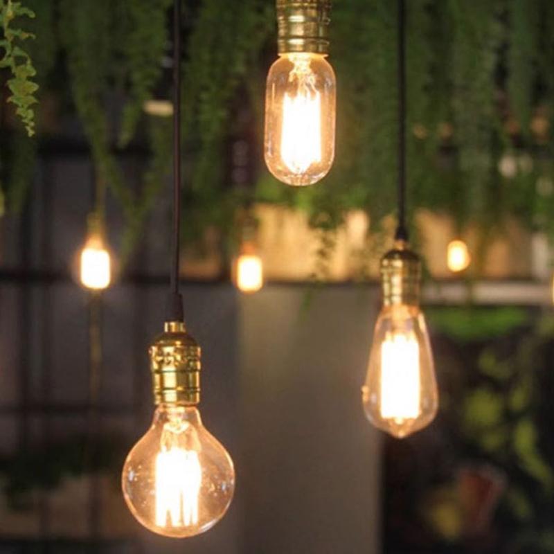 Inline Badge Ceiling Lamp Holder Aluminum E27 Lamp Holder Set Single Lamp Holder 1M Cord Vintage Style Lamp Holder For Mall