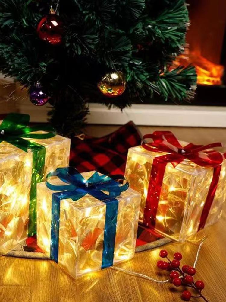 Lighted Present Boxes Elegant Romantic Light Up Present Boxes for Home Fireplace Yard Garden Wedding Party