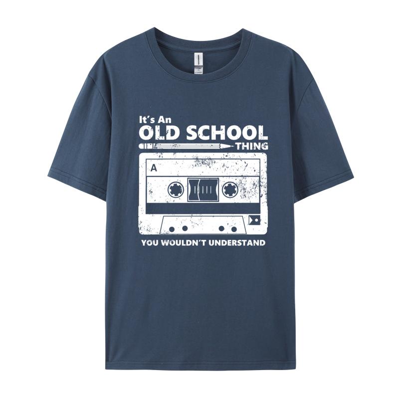 Vintage Unisex Tshirts Old School Skool Cassette Tape 2024 Discount All Cotton Top Tshirts Comfortable Soft Texture