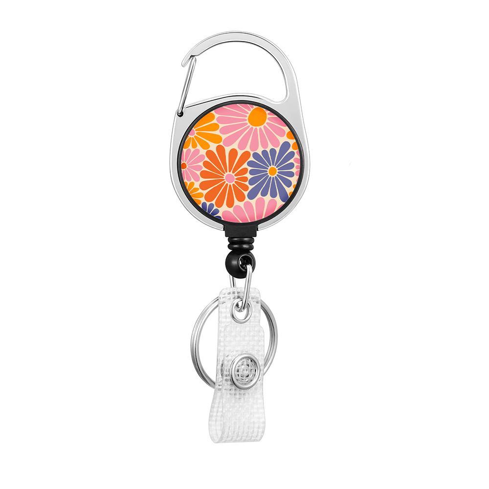 Flower Butterfly Chrysanthemum Doctor ID Badge Clip Lanyards Holder Porta Credencial Reel Nurse Retractable Keychain Wholesale