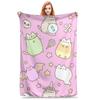 Flannel Throw Blanket Cute Cats Christmas Halloween Gifts Cartoon Funny Blankets Soft Bedding for Livingroom Home Travel Couch