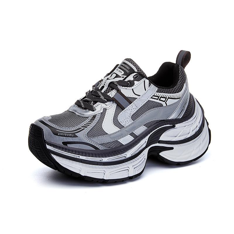 Platform dad shoes women's 2025 spring new color matching retro dirty sports shoes women's casual versatile running women's shoes