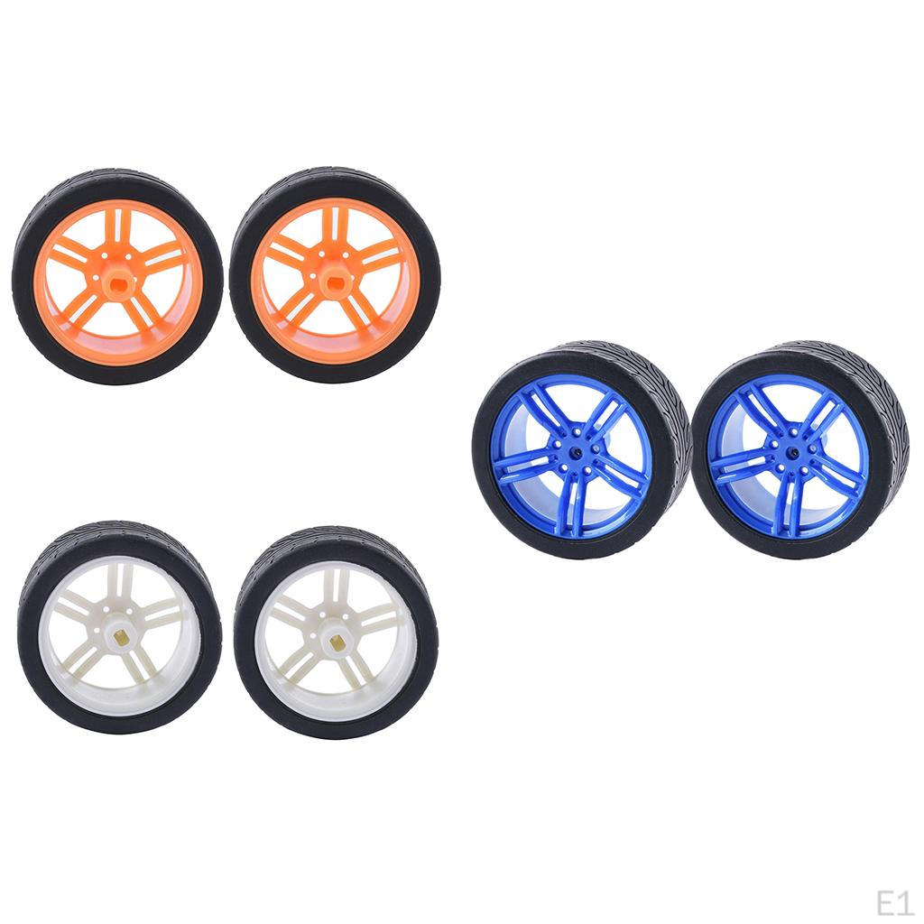 2 Plastic Tire Rubber Wheel For Robot s